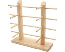 Houten Zonnebrilstandaard en Brillenhouder Organizer voor Thuis en Optiekwinkel - Geschikt voor 6 Paar Brillen, Duurzaam en Stijlvol Design