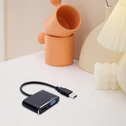 USB naar HD Adapter - Monitor Converter - Scherm Uitbreiden - Plug and Play - 1920x1080 - Zwart — thumbnail 3