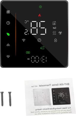 Slimme WiFi Thermostaat - Verwarmingscontroller - Vloerverwarming Regelen - Wekelijks Programmeerbaar - ±1°C Nauwkeurig - Zwart — thumbnail 1