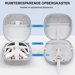 Hard Draagbare Travel Case voor VR Headset - Beschermhoes voor Gaming Headset met Touch Controllers en Accessoires - Opbergdoos voor Reizen en Veilig Transport - Compatibel met VR Headset en Elite Strap - Zwart — thumbnail 3