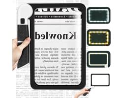 Vergrootglas met Licht - Leesloep Pagina Vergrootglas - Lezen Kranten Boeken - 48 LED Lampen 3 Modi