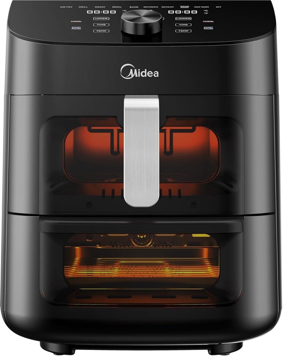 Heteluchtfriteuse - Oven Friteuse - Gezond Frituren - Groot Venster - 11 Liter 2200W - Zwart — afbeelding 1