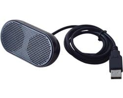 Zwarte USB mini luidsprekers met stereo geluid - multimédia geschikt - eenvoudig aansluiten voor notebook - laptop en dagelijks PC gebruik