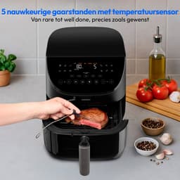 MEDION X20 XL Heteluchtfriteuse (6,6 L, 5 vleesprogramma’s met kerntemperatuursonde, stille DC-motor 1.700 W, 10 programma’s, PFAS-vrij, ILAG coating) — thumbnail 6