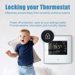 Slimme Thermostaat - Wifi Kamerthermostaat - Energie Besparen - App en Stembediening - 5A 16A - Wit — thumbnail 5