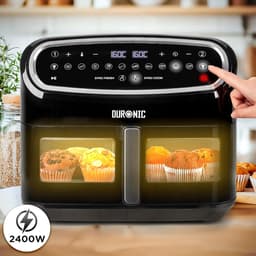 Heteluchtfriteuse - Airfryer Frituurpan - Gezond Koken - 10 Liter Capaciteit - 2400 Watt - Zwart — thumbnail 2