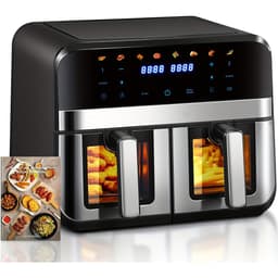 Cecotec Heteluchtfriteuse zonder olie - 9 liter deelbaar in 2 - Air Fryer Cecofry Dual 9000. 2850W, dieet en digitaal, touchpaneel, dubbele temperatuurregeling, 6 modi, PerfectCook-technologie — thumbnail 1