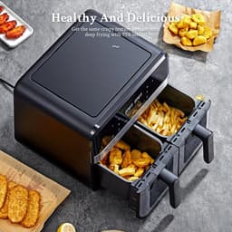 Cecotec Heteluchtfriteuse zonder olie - 9 liter deelbaar in 2 - Air Fryer Cecofry Dual 9000. 2850W, dieet en digitaal, touchpaneel, dubbele temperatuurregeling, 6 modi, PerfectCook-technologie — thumbnail 3