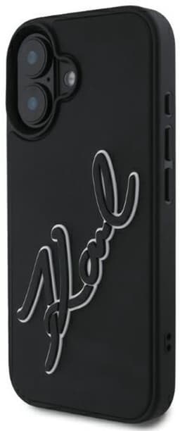 Karl Lagerfeld 3D Rubber Signature - iPhone 16 - Zwart - Elegante Bescherming - Uniek Design — thumbnail 2