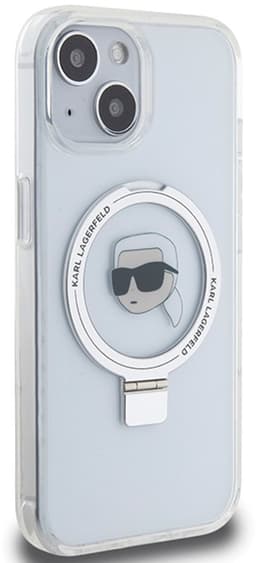 Karl Lagerfeld Serie - iPhone 15 Hoes - Ring Stand - MagSafe - Wit — thumbnail 2