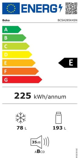 Beko BCSA285K4SN - Inbouw koel-vriescombinatie - 271 liter - Sleepdeur - Wit — thumbnail 4