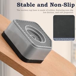 Anti-vibratiepads voor wasmachine - Set van 4 - Antislip rubberen voeten - Universele stabilisator tot 100 kg - 9x9x4,5 cm - Grijs — thumbnail 3