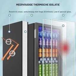 Damenzo - Koelkast - Koelkast tafelmodel - Mini koelkast - Mini bar - Afmeting 49 × 44,5 × 78 cm - 90 Liter - Zilver - RVS — thumbnail 3
