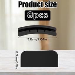 8 stuks Airfryermatten voor Ninja Crispi, draagbare vierpotige siliconen hittebestendige onderzetters Airfryermat voor kooksysteemhouder Kitchen Aid-accessoires (zwart) — thumbnail 4