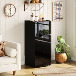 Mini Koelkast Met Vriesvak - 92 Liter, Glazen Deur, LED Verlichting - Stil, Energiezuinig - Voor Kantoor, Slaapkamer, Woonkamer — thumbnail 2