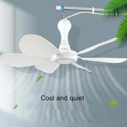 Zonneventilator met Snoer - Draagbare Ventilator - Buitenkoeling - Zonnepaneel Inbegrepen - 42 cm Diameter - Zwart — thumbnail 4
