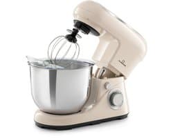 Klarstein Keukenmachine Knetmaschine zum Backen, 1300W Teigmaschine klein, 6 standen, Schneebesen & Knethaken, 5L kom, planetair , roermachine met Mixer, keukenmachines voor Brotteig - Keukenmachine - voor Keuken - Garde - RVS