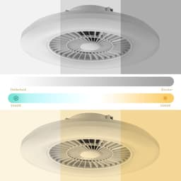 TIM® Plafonniere Met Ventilator - Plafondventilator - Plafondventilator Met Verlichting - Wit - 60cm x 60cm x 17cm; 6 kg — thumbnail 5