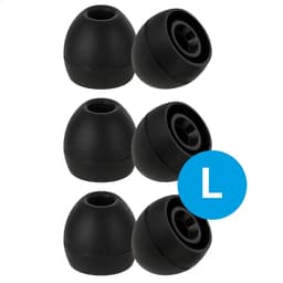 3 Pack Siliconen Large (L) Dopjes Oordopjes Vervanging Tips Flexibele Eartips Geschikt voor Oordopjes / Headsets Inclusief opbergdoosje Zwart — thumbnail 1