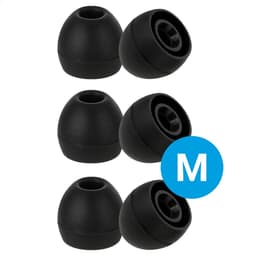 3 Pack Siliconen Medium (M) Dopjes Oordopjes Vervanging Tips Geschikt voor Oordopjes / Headsets Inclusief opbergdoosje Zwart — thumbnail 1