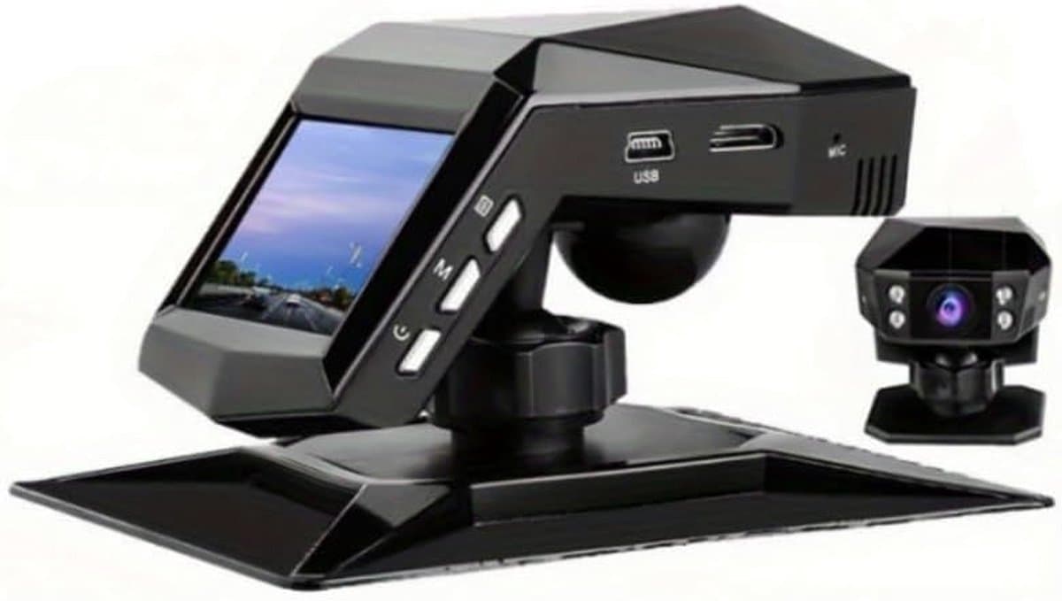 4K+1080P 3-kanaals dashcam voor auto's, camera voorzijde & ingebouwde camera achterzijde, 3,0" scherm, 170° groothoek, 4K-dashboardcamera-recorder — afbeelding 1