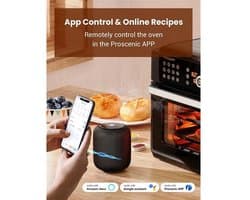 Airfryer oven - Hetelucht Friteuse - Air Fryer - 15L - Grote Inhoud - 12-in-1 - 1700W - App Bediening - 360° Luchtcirculatie - Touch Screen - Turbo Functie