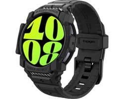 Spigen Rugged Armor Pro Hoesje en Bandje Geschikt voor Samsung Galaxy Watch 7 44MM Zwart