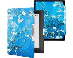 Lunso Geschikt voor Kobo Aura Edition 1 hoes (6 inch) - sleepcover - Van Gogh Amandelbloesem