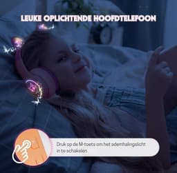 StayPowered Kinder Bluetooth Hoofdtelefoon - Perfect voor School & Reis - Veilig Volumeniveau - Heldere Geluidskwaliteit - met LED - Draadloos & Bekabeld - Versterkt Materiaal - Lange Batterijduur - Roze - Levering Sneller dan Aangegeven! — thumbnail 3