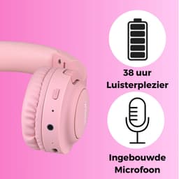 WiseQ HERO Kinderkoptelefoon – Roze Draadloze Koptelefoon Kind Meisje – vanaf 3 jaar met geluidsdemping – 38u Bluetooth – Roze — thumbnail 8