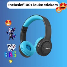 WiseQ HERO Kinderkoptelefoon – Draadloze Koptelefoon Kind met Bluetooth – 13dB Geluidsdempend – 38u batterij & Microfoon – Blauw & Zwart — thumbnail 9