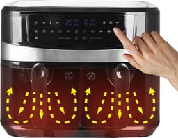 Dubbele Airfryer - Dubbele Mand - Dual Cook - Heteluchtfriteuse — thumbnail 5