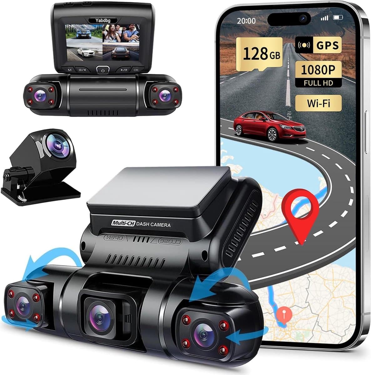 Luxe Dashcam - Voor Auto - Lens Dashcam - Autocamera - Loop Recording - Nachtzicht - 080P Full HD - 256GB - 150° groothoek — afbeelding 1