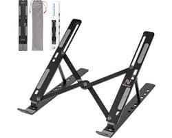 Nuvance Laptop Standaard - Laptop Stand - Verstelbaar – tm 17 Inch – Tablet Standaard – Laptop Houder - Verhoger