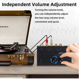 Delmark Phono Preamp - Voorversterker voor Platenspelers - RCA uitgang - RIAA Equalisatie - Met Volume- & Level-control — thumbnail 5