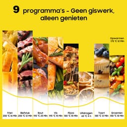 Dewelling Airfryer AF80D10W met kijkvenster - XXL 9L Heteluchtfriteuse - 2350W - 360° Snelle Luchtcirculatie, 9 Automatische Programma’s - 40–200°C — thumbnail 5