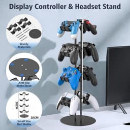 Gaming Controller & Headset Houder – 4-Laags Gaming Organizer met Kabelhouder – Bureau Standaard voor Controllers en Koptelefoon — thumbnail 3