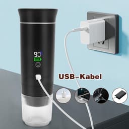 Aura® Draagbare Koffiemachine - Blender To Go - Draagbare Blender - Zwart - 9cm x 9cm x 21cm — thumbnail 4