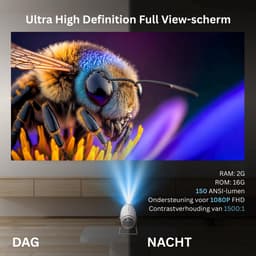 NBAP® Mini Beamer - Projector met Wifi - Bluetooth - Wit — thumbnail 4