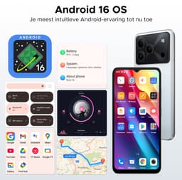 DOOGEE Note 56 - Smartphone - Smartphones - 24G RAM + 64G ROM (2TB/TF) - Android 16- 6150mAh - 6,56 inch + 90Hz - 4G Dual SIM - Face ID - GPS - 3,5mm Koptelefoonaansluiting - Zilver — thumbnail 5