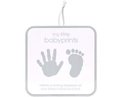 Voetafdruk- en handafdrukset voor baby's in vierkante bewaardoos
