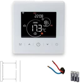 Opbouw Thermostaat | Wifi | Touchscreen bediening | 2 draads installatie | Energie statistieken | Tuya app | Google Home integratie | Wit — thumbnail 1