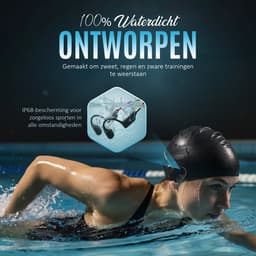 NovaWare Bone Conduction Headphone – Hardloop Oortjes Draadloos - Sport Oordopjes - Sport Oortjes - Open Ear Oortjes - 32GB Geheugen – Bluetooth - IP68 – Zwart — thumbnail 3