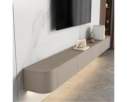 Zwevende tv-standaard - Mediameubel wandmontage - Opbergen media - Veel opbergruimte - 160 x 20 x 24 cm - Kaki