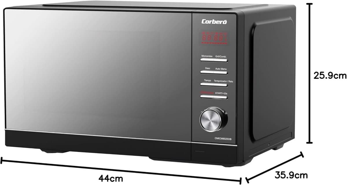 Magnetron 25L met Grill en Digitale Bediening - 900W, Automatisch Menu — afbeelding 1