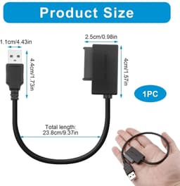 SATA naar USB Adapter - Plug & Play 13-pins Kabel voor Externe HDD, SSD en CD/DVD-ROM Speler — thumbnail 2