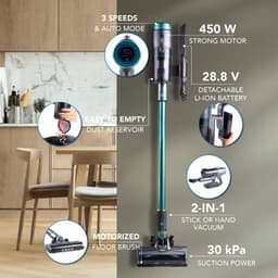 DOMO DO252SV Steelstofzuiger SmartSense - Stofzuiger Zonder Zak Draadloos - Kruimelzuiger - BLDC motor - 30kPa Power — thumbnail 5