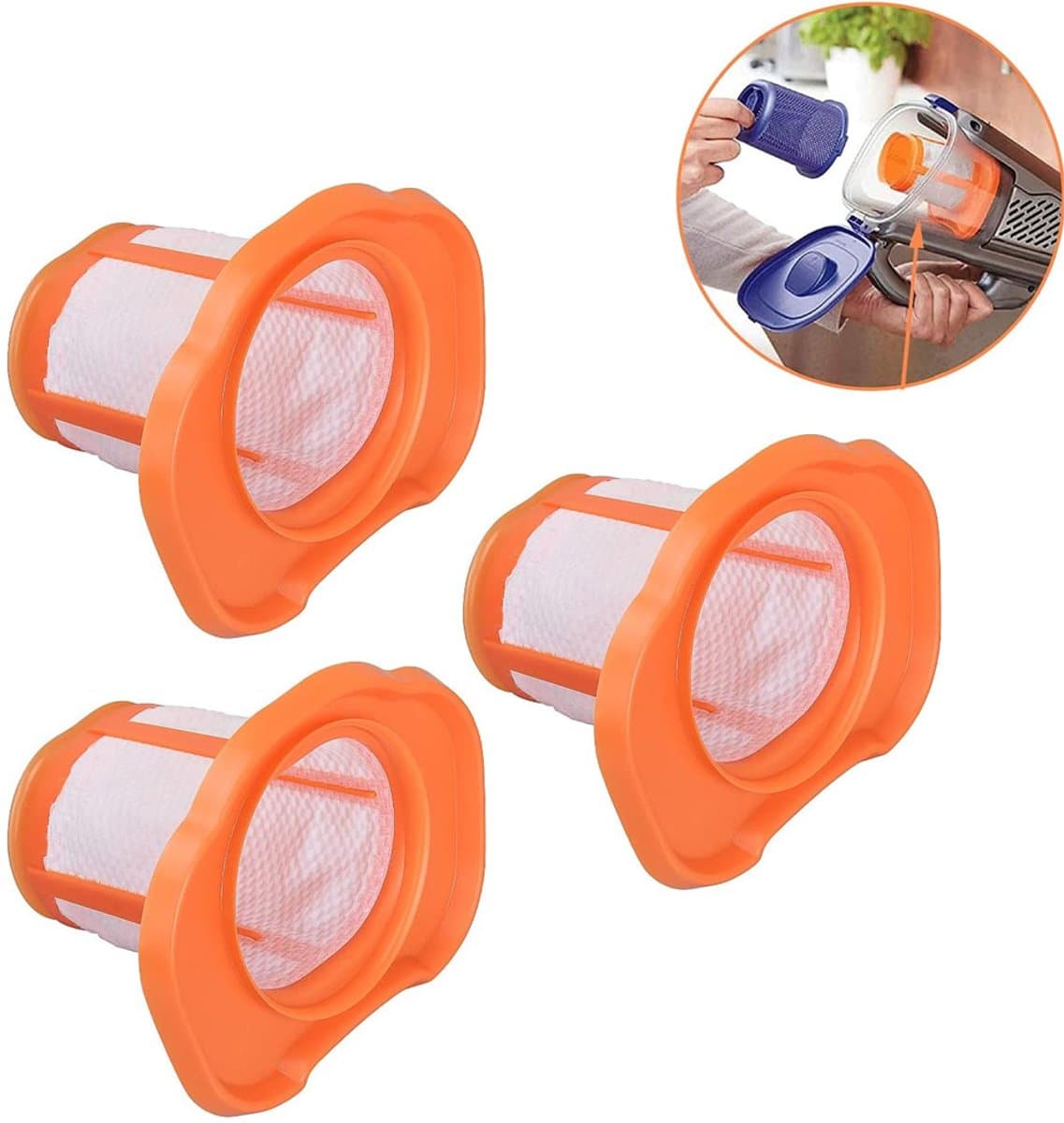 3 stuks Hepa Filter - Stof Filter - Filters - Stofzuigerfilters - Filteraccessoires - Geschikt voor Black & Decker BHHV520BT BHHV520BFP BHHV320B BHHV320J BHHV520BF BHHV520JF - Wasbaar — afbeelding 1