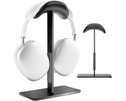 Hoofdtelefoonstandaard met Slaapmodus - Aluminium met Siliconen Kussen, Gaming Accessoire voor Bureau - Zwart