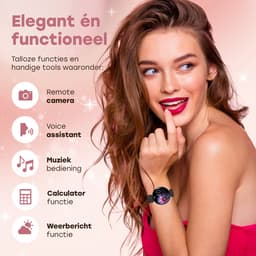 Bizoule Amor Smartwatch Dames - Rosé-Goud - AMOLED - Horloge met Belfunctie - Stappenteller - Hartslagmeter - Slaapmonitor - Multisport - Geschikt voor Android en iOS — thumbnail 5